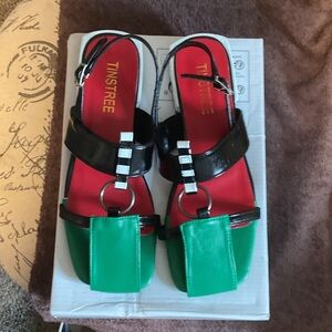 Black and Green Women's Sandals